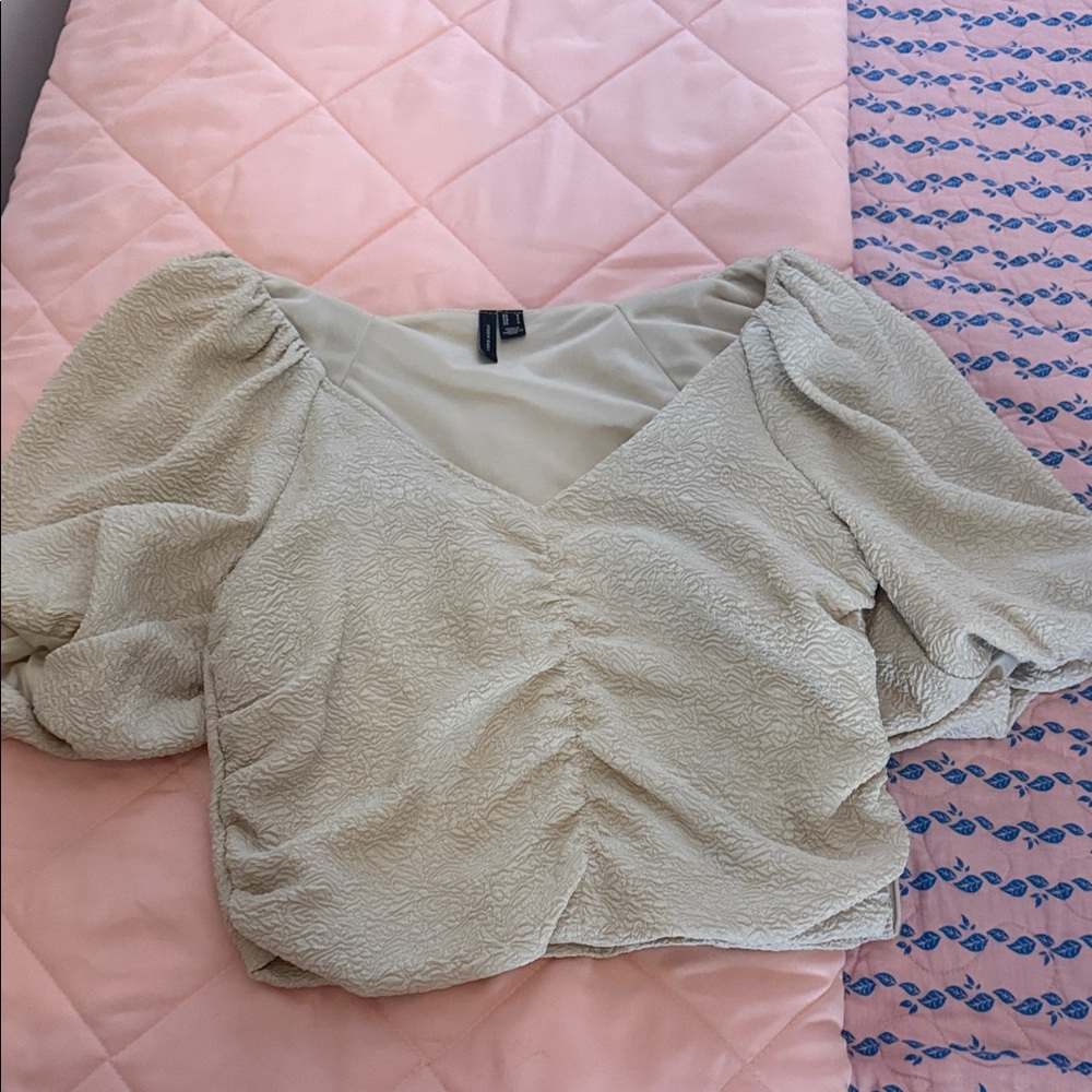 Vero Moda Cream Textured Blouse